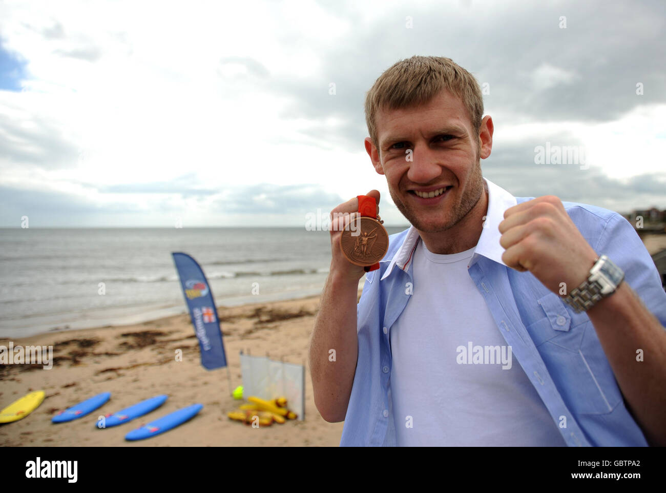 Boxen - Tony Jeffries Photocall - Seaham Stockfoto