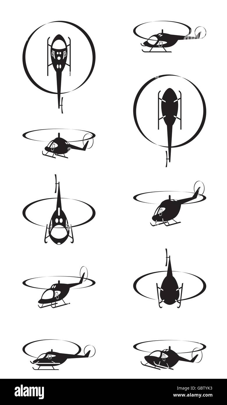 Fliegende Hubschrauber in Sicht - Vektor-illustration Stock Vektor