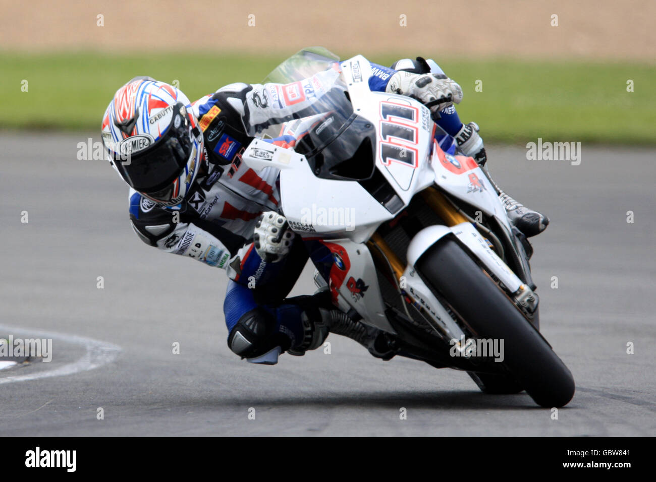 Motorradfahren - SBK World Superbike Championship 2009 - Qualifying - Donington Park. Ruben Xaus, Spanien, BMW Motorrad Motorsport Stockfoto