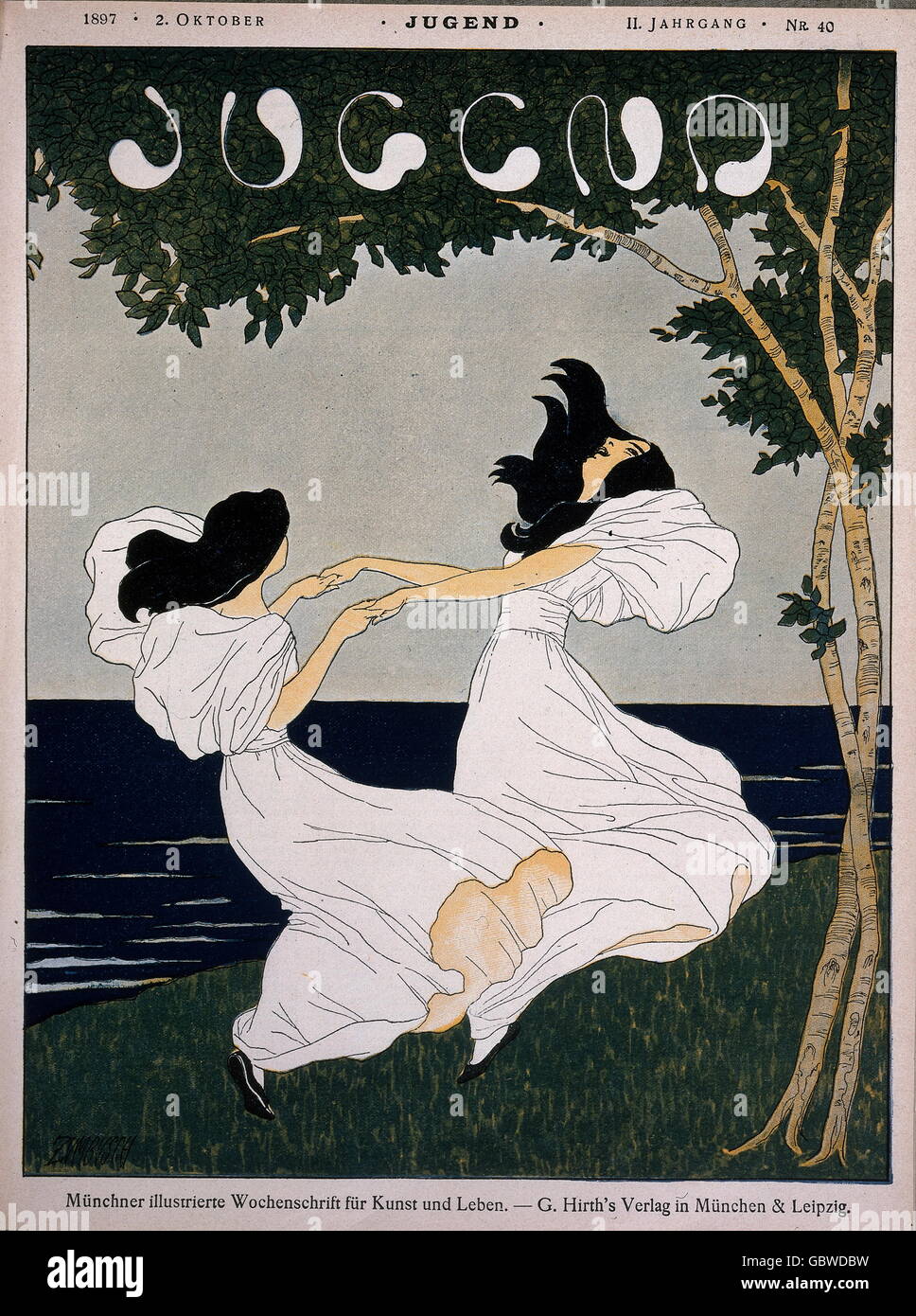 Presse, Zeitschrift 'Jugend', Nr. 40, G. Hirth's Verlag, München und Leipzig, 2.10.1897, Zusatzrechte-Clearences-nicht erhältlich Stockfoto