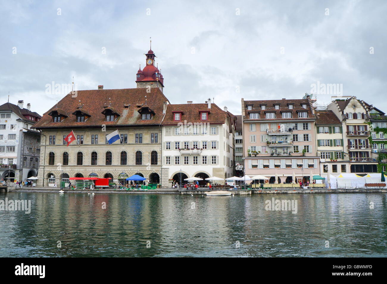 Luzern-Schweiz. Landmark-Blick auf eine schöne Stadt Luzern Stockfoto