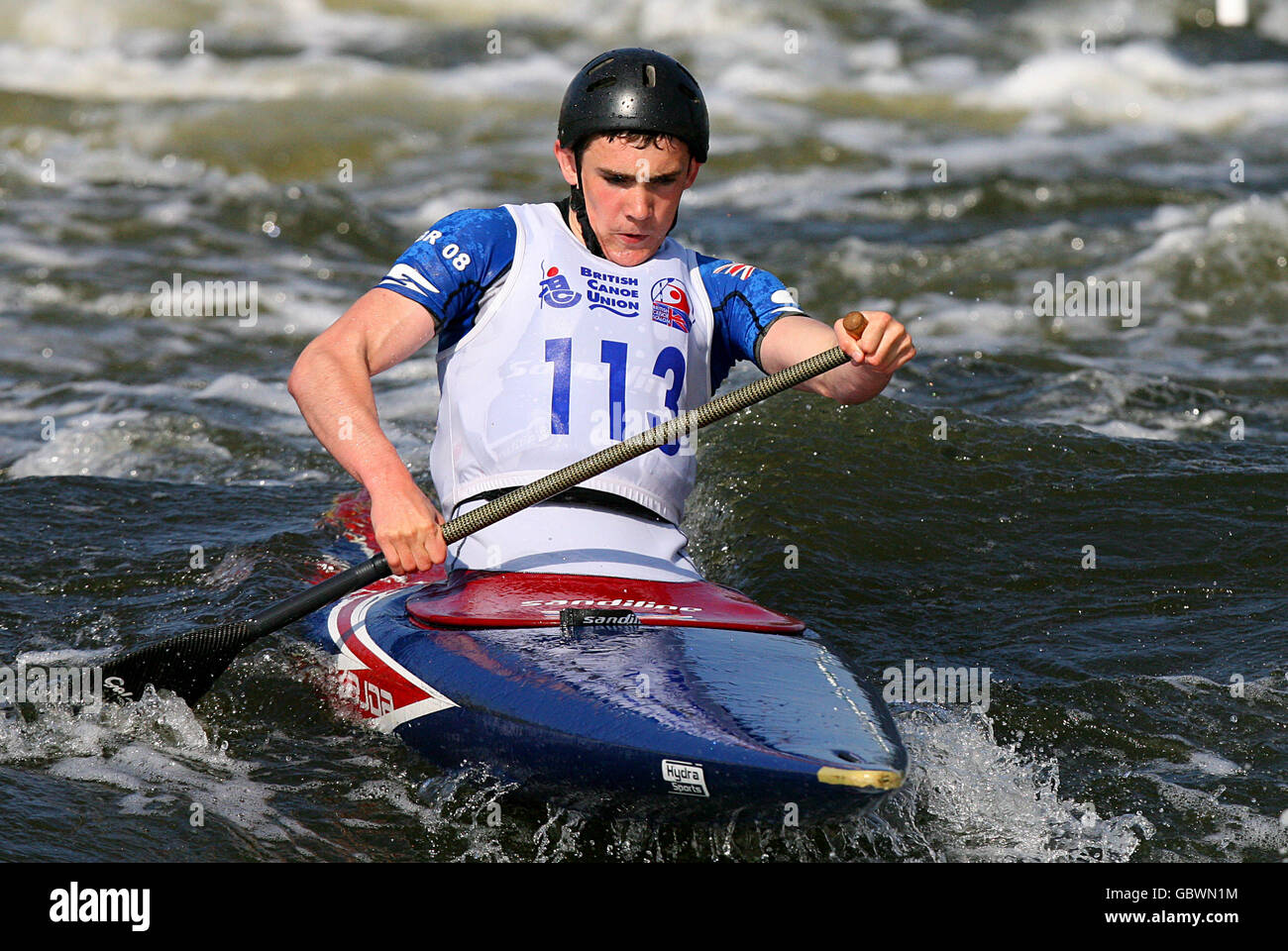 Wassersport - Kanuslalom-Europameisterschaften 2009 - Holme Pierrepont. Der britische Tom Quinn während der Vorläuferveranstaltung Stockfoto