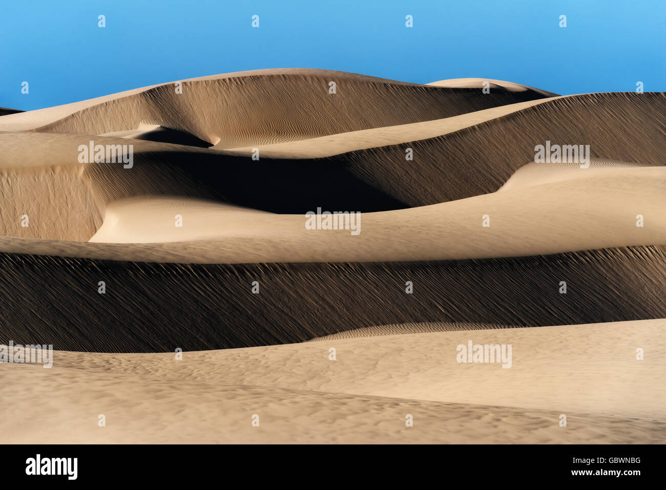 Wüste Sanddünen am Lac Naila, Marokko. Stockfoto