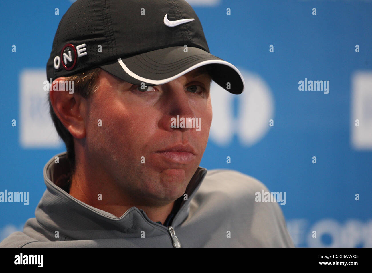 2009 US Open Champion Lucas Glover während der Übungsrunde im Turnberry Golf Club, Ayrshire. Stockfoto