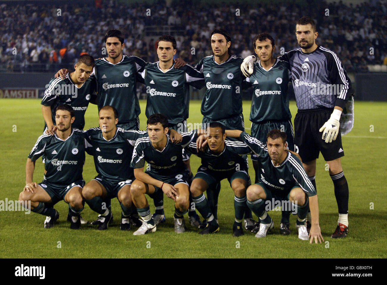 Fußball - UEFA Champions League - Gruppe E - Panathinaikos / Arsenal. Panathinaikos-Teamgruppe Stockfoto