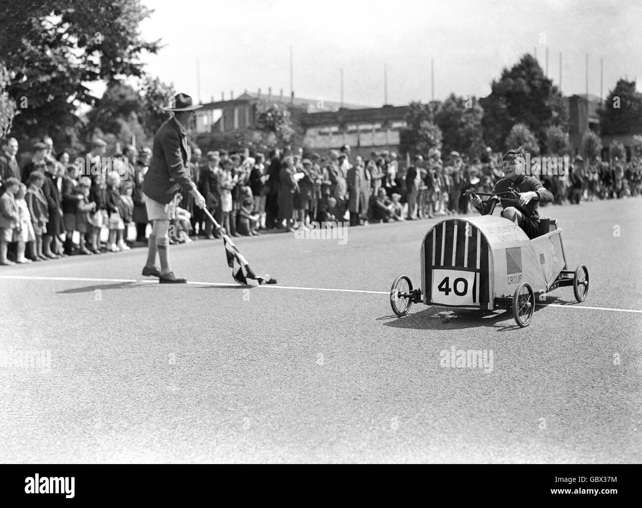 Freizeit - Pfadfinder Soap Box Derby Stockfoto