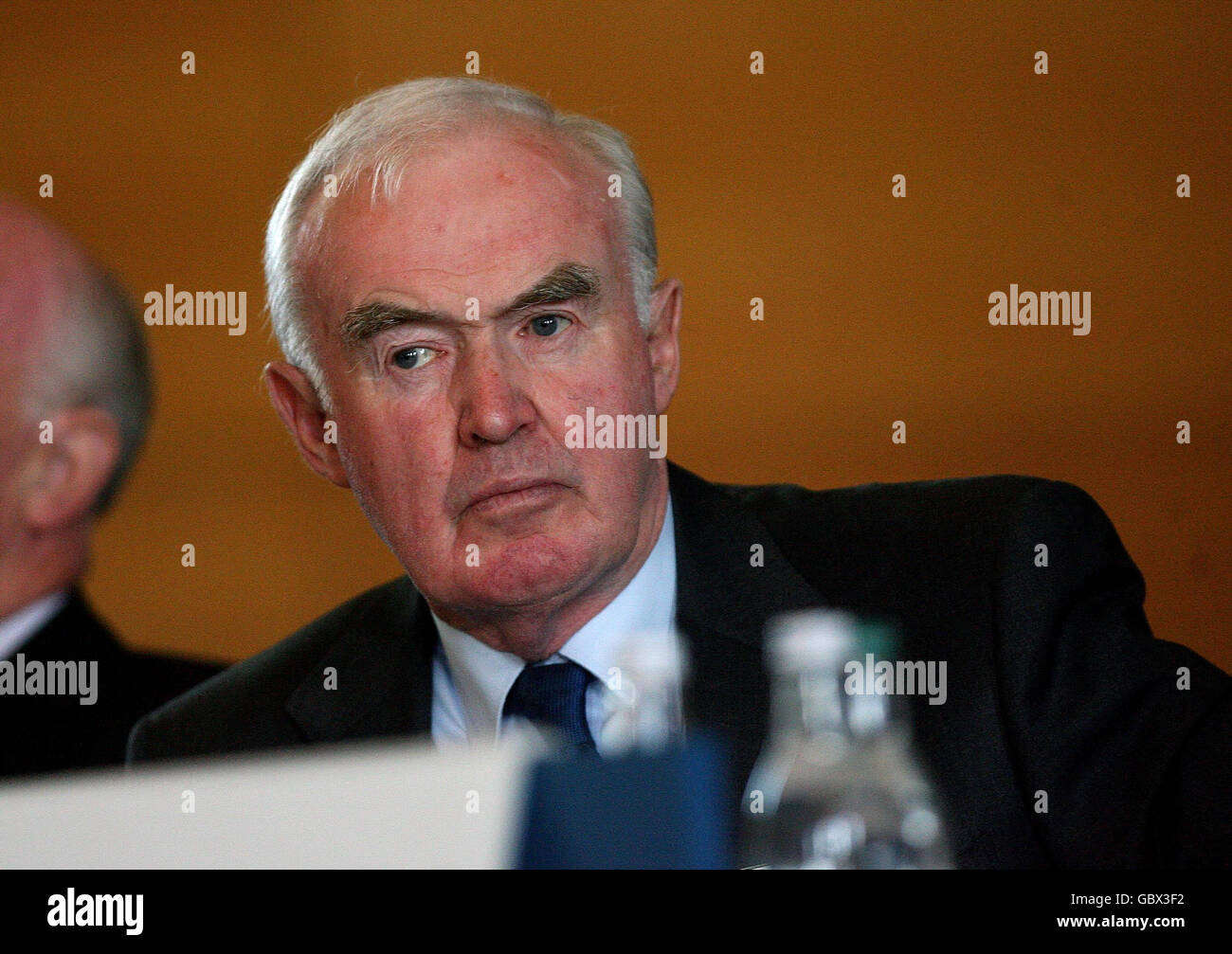 Hauptversammlung der Bank of Ireland. Pat Malloy, Gouverneur der Bank of Ireland, während der Jahresversammlung der Bank auf der UCD in Dublin. Stockfoto