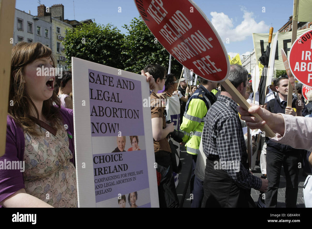 Pro-Abtreibung demonstration Stockfoto