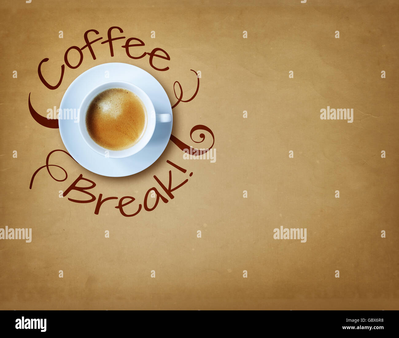 Kaffee-Tasse mit Textfreiraum Stockfoto