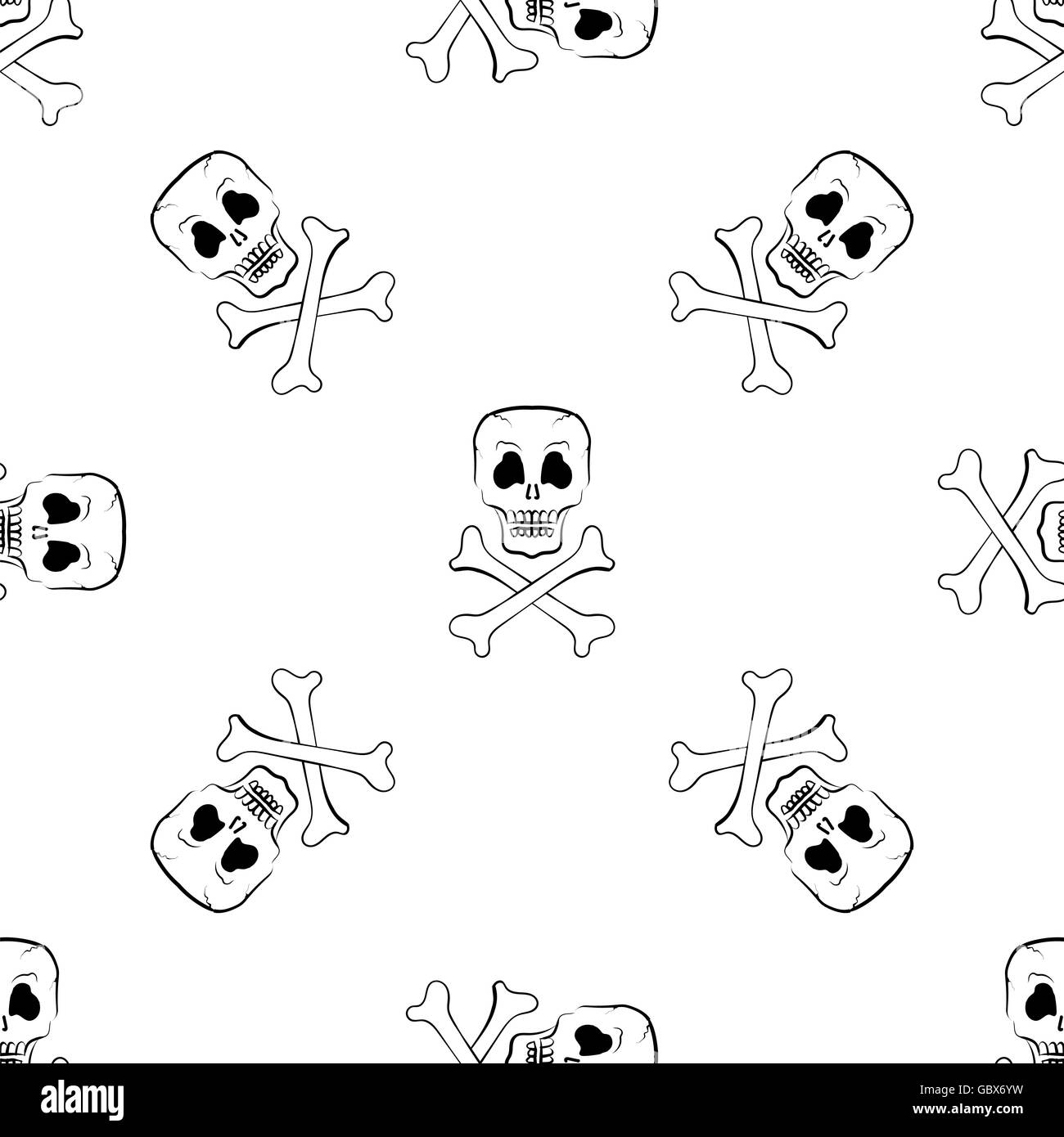 Skull Cross Bones nahtlose Muster Stockfoto