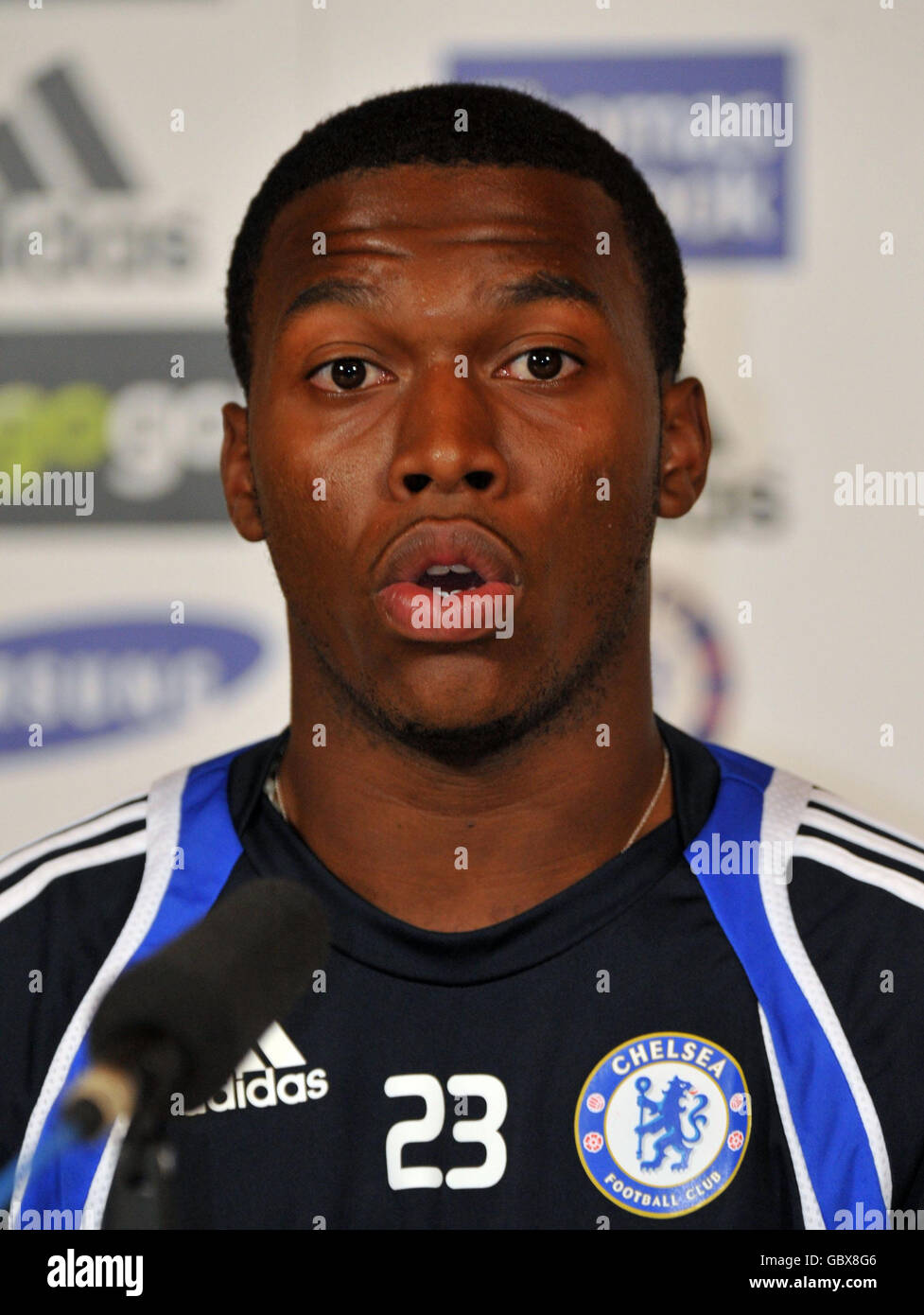 Fußball - Chelsea Presse Konferenz - Daniel Sturridge - Chelsea FC Trainingsgelände Stockfoto