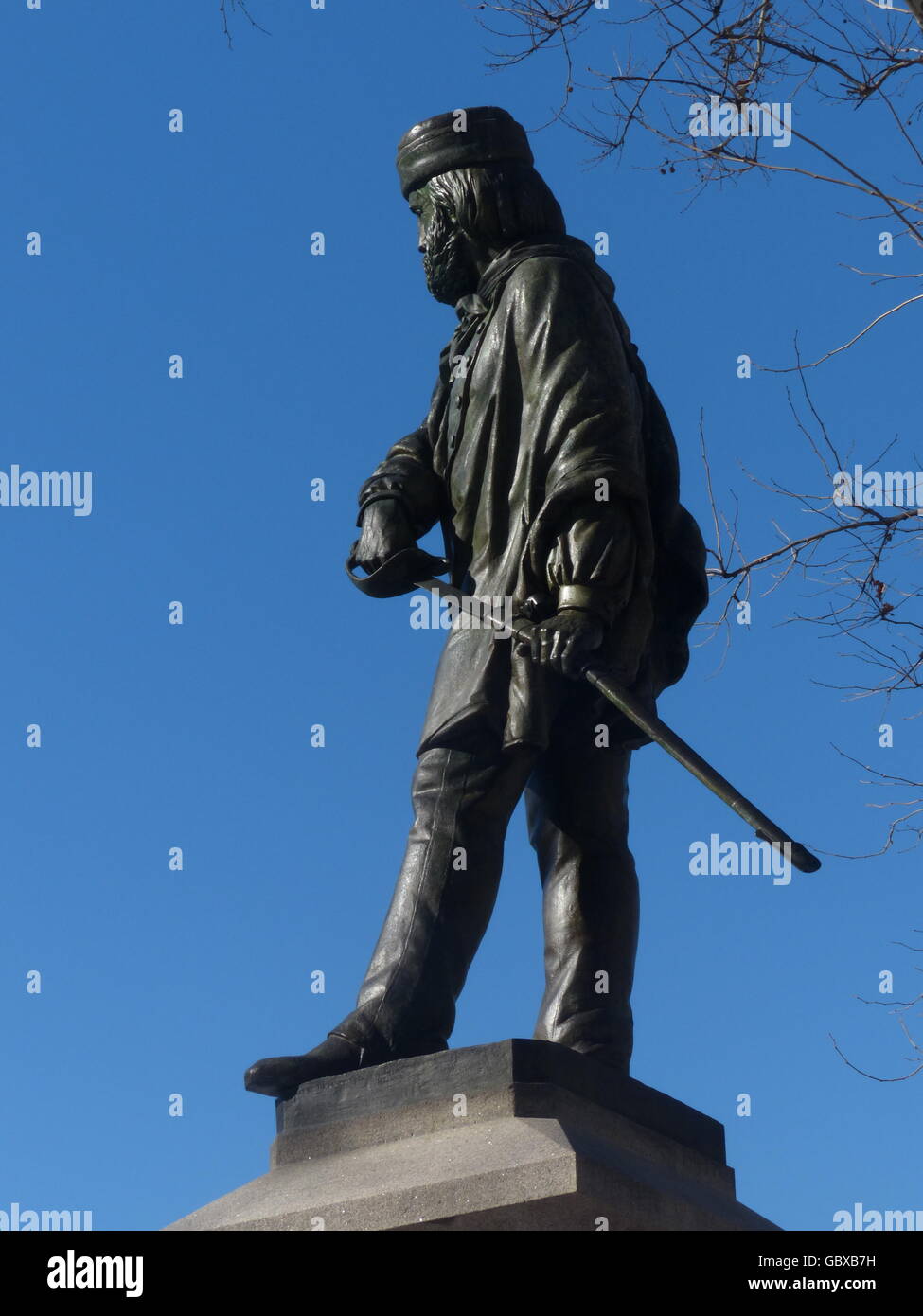 Amerikanischer Bürgerkrieg, Statue von Löten Zeichnung Art Stockfoto