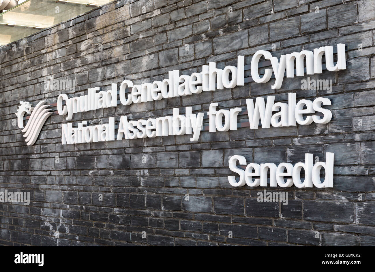 Senedd Welsh Gebäude der Nationalversammlung für Wales, Cardiff Bay, UK Stockfoto
