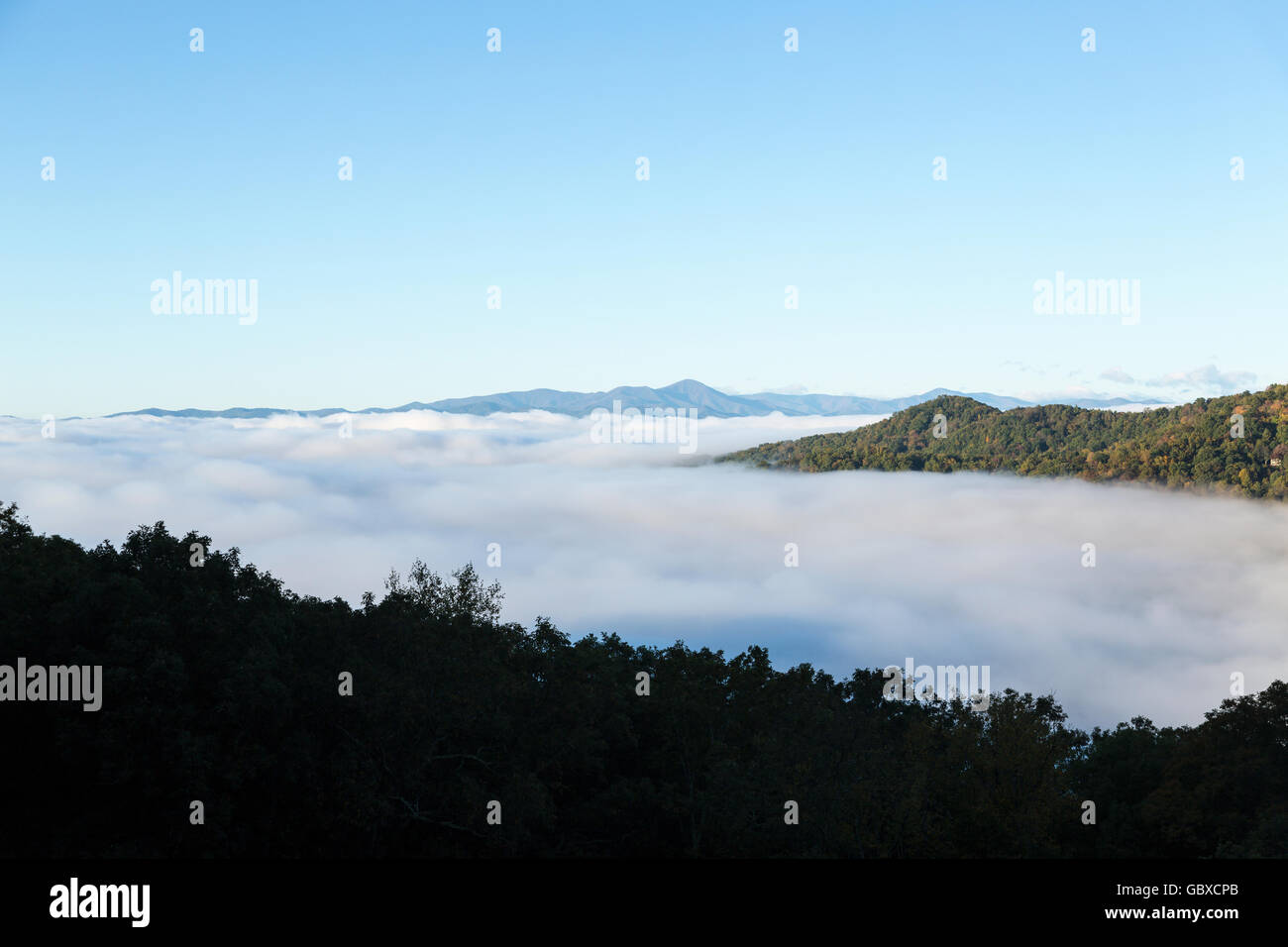 Ansicht der Appalachen Blue Ridge Parkway, NC Stockfoto