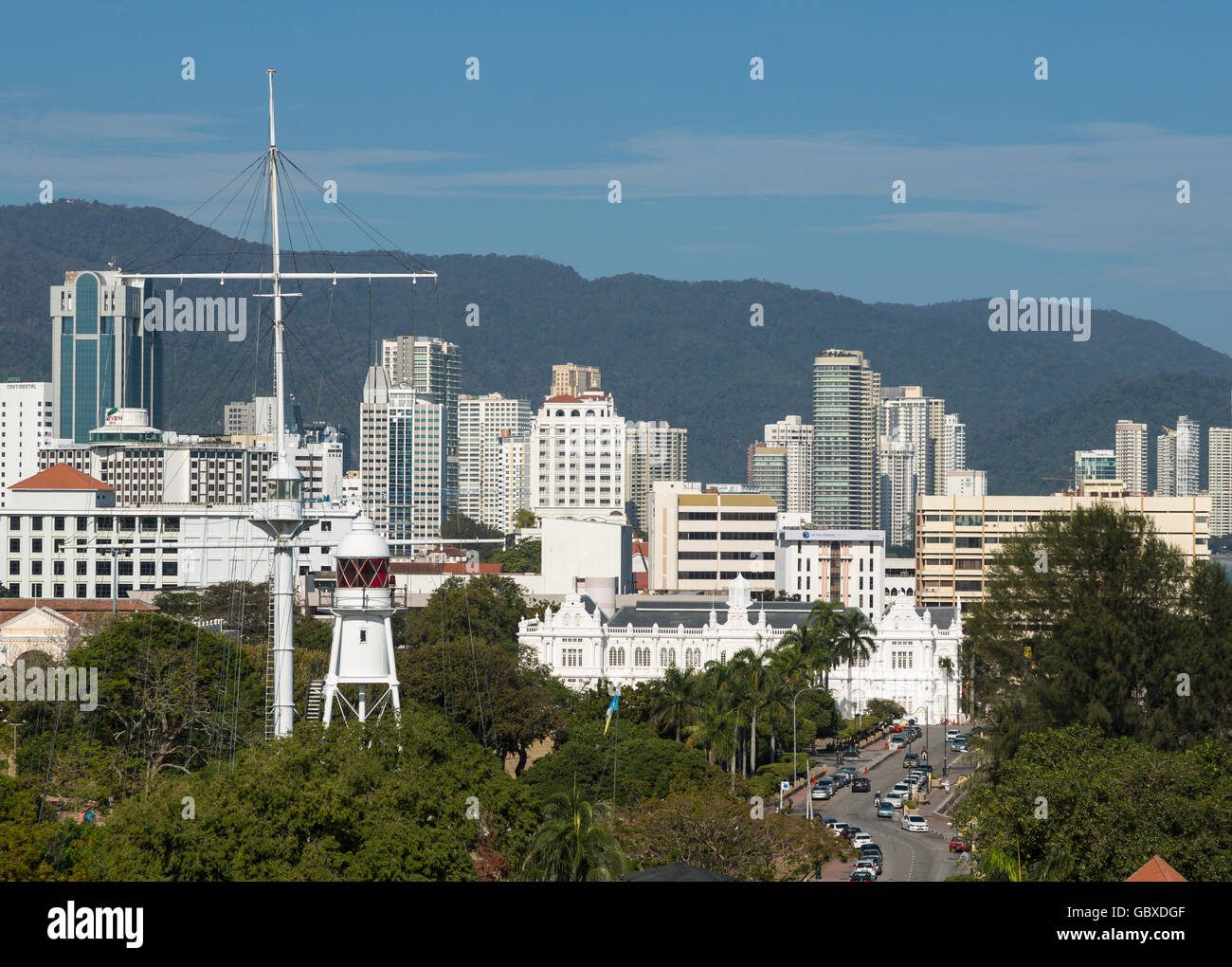 Skyline von Georgetown, Penang, Malaysia Stockfoto