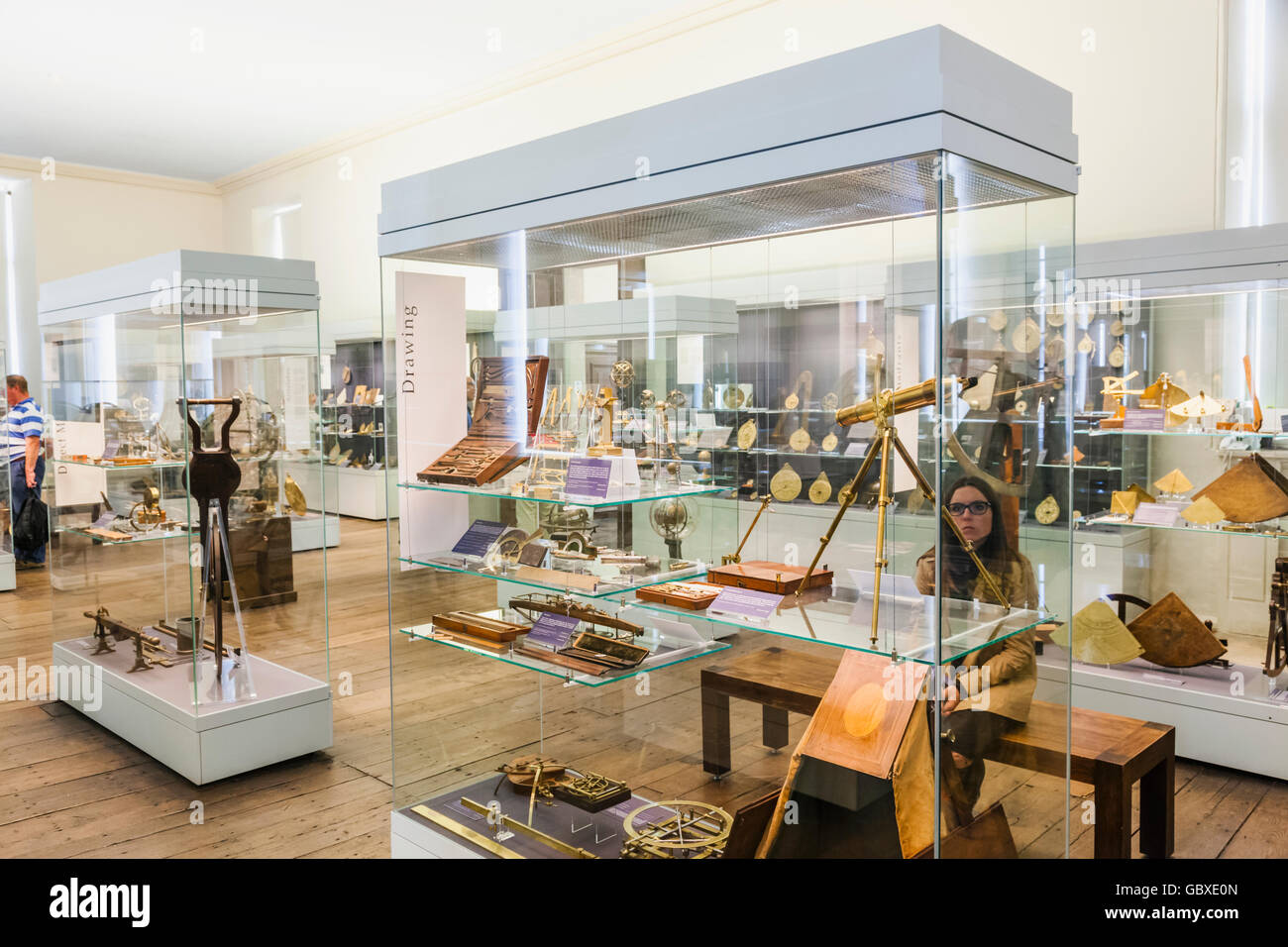 Museum of the History of Science, Oxford, Oxfordshire, England zeigt historische wissenschaftliche Instrumente Stockfoto