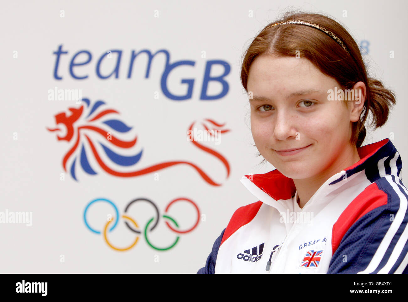 Die britische Jugendschwimmerin Rachel Williamson bereitet sich auf die Reise zum bevorstehenden European Youth Olympic Festival in Tampere in Finnland vor. DRÜCKEN Sie VERBANDSFOTO. Bilddatum: Freitag, 17. Juli 2009. Photo Credit sollte lauten: Steve Parsons/PA Wire Stockfoto