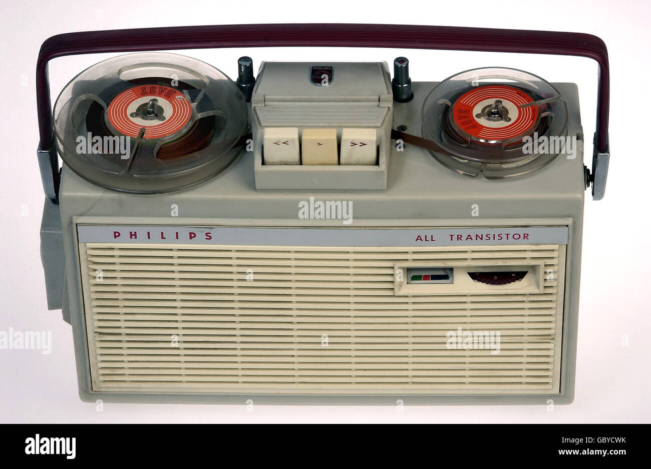 Technik, Tonbandgeräte, tragbarer Philips Tonbandgerät 'All Transistor', für Reporter, Studioaufnahme, um 1961, zusätzliche Rechte-Clearences-nicht verfügbar Stockfoto