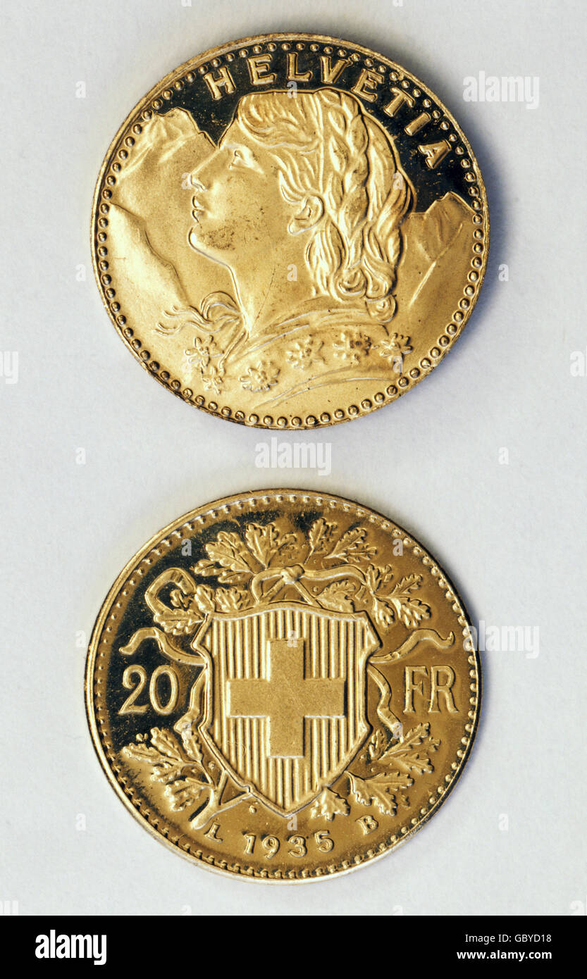 Goldmünzen schweiz -Fotos und -Bildmaterial in hoher Auflösung – Alamy