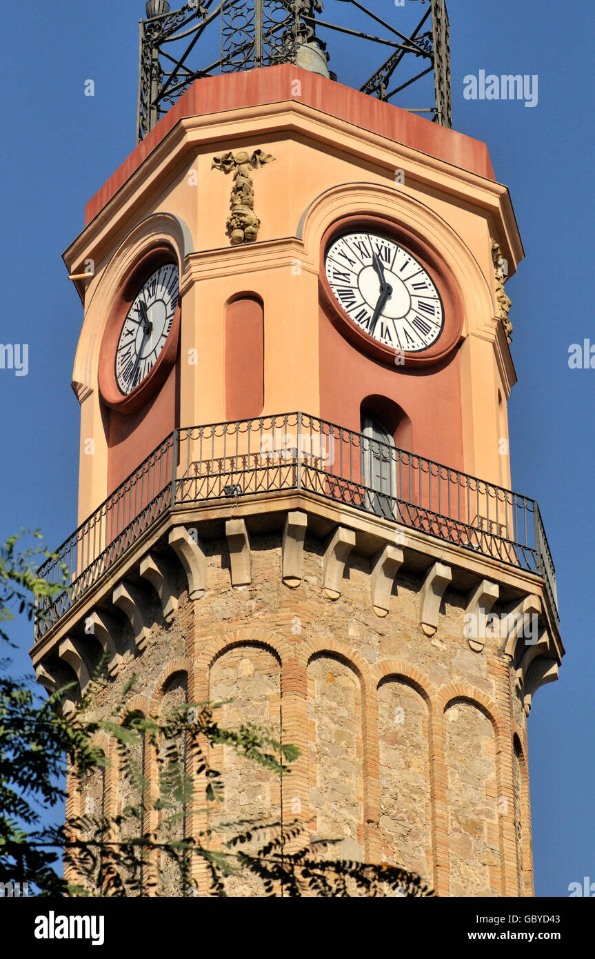 Uhrturm, Rius ich Taulet Quadrat. Barcelona, Katalonien, Spanien Stockfoto