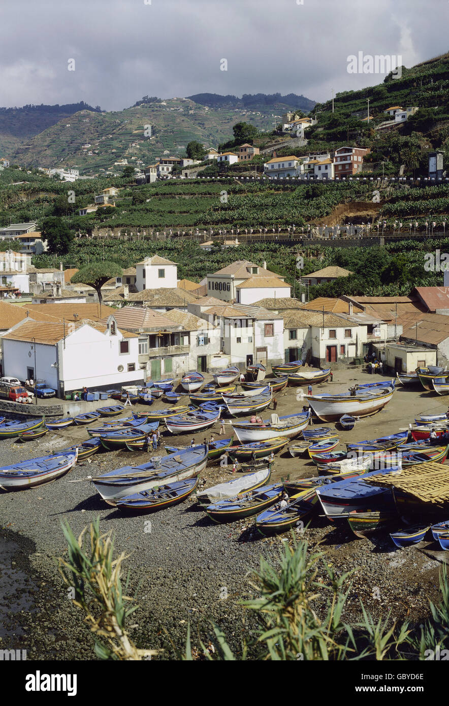 Geographie / Reisen, Portugal, Madeira, Camara de Lobos, Hafen, Marina, Fischerboote am Hafen, 1970er Jahre, , zusätzliche Rechte-Clearences-nicht verfügbar Stockfoto