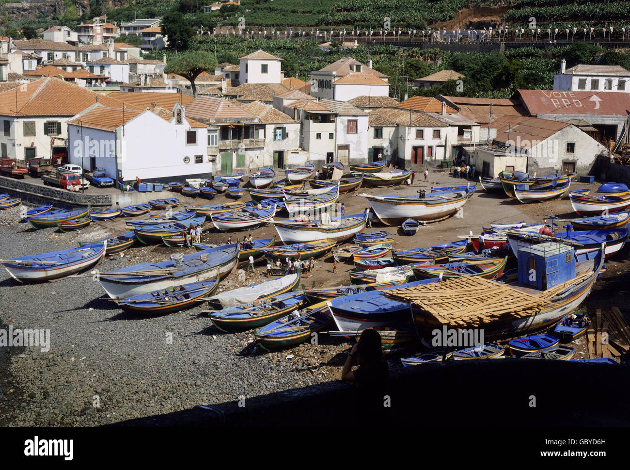 Geographie / Reisen, Portugal, Madeira, Camara de Lobos, Hafen, Marina, Fischerboote am Hafen, 1970er Jahre, , zusätzliche Rechte-Clearences-nicht verfügbar Stockfoto