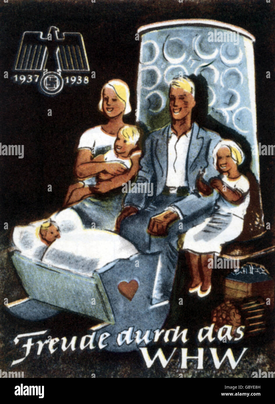 Nationalsozialismus, Organisationen, Winterhilfswerk (WHW, 'Winterhilfe'), 1937/1938, Werbeplakat, 'Freude durch die WHW', 1937, Zusatzrechte-Clearences-nicht vorhanden Stockfoto
