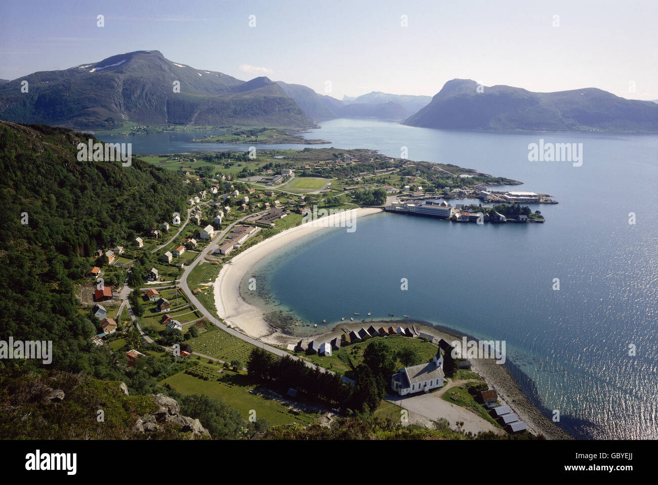 Geographie / Reisen, Norwegen, Blick auf die Slidegapet Bucht, Maloey, 1981, Additional-Rights-Clearences-not available Stockfoto