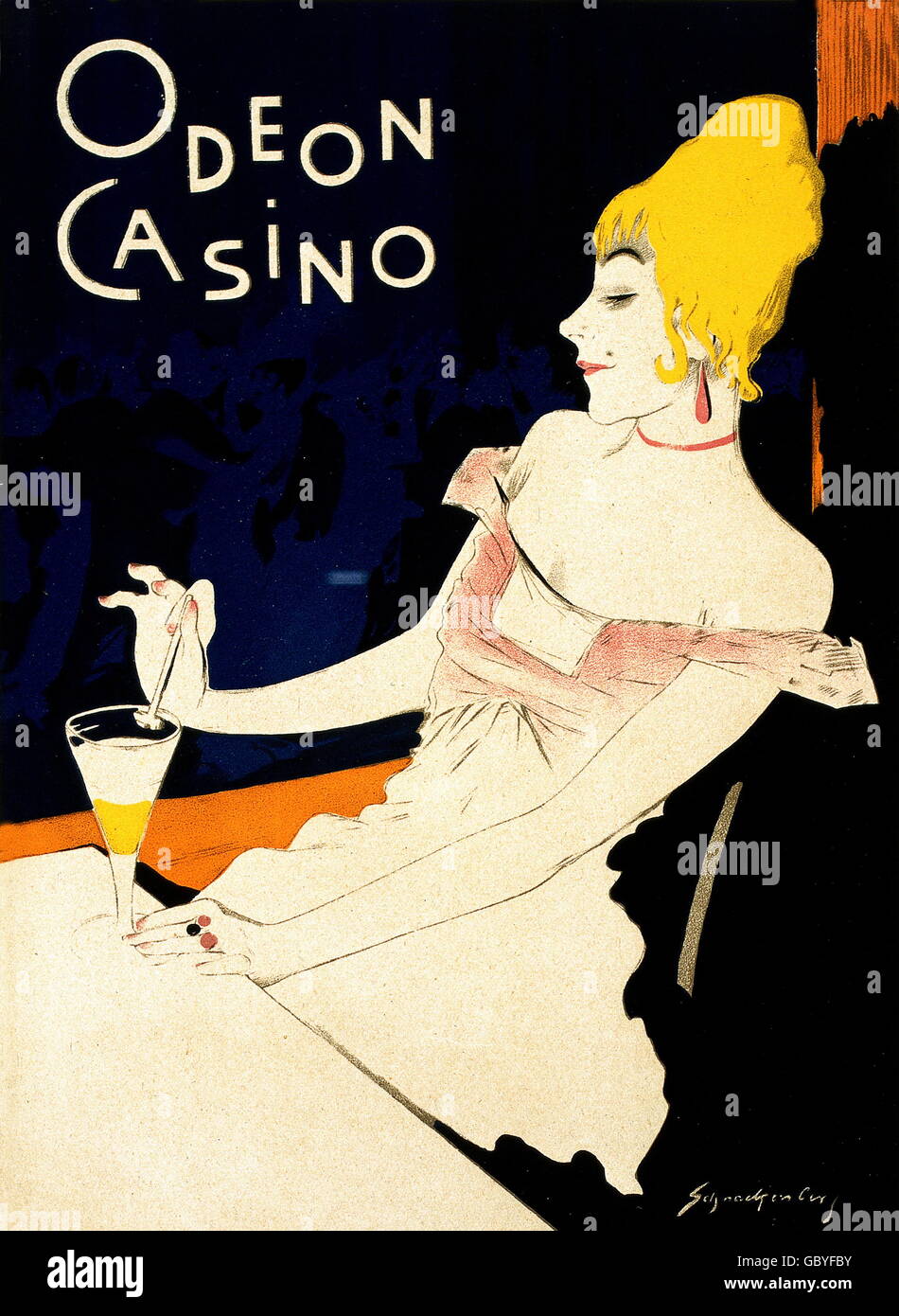 Gastronomie, Nightbar, Casino Odeon, Werbeplakat von Walter Schnackenberg, Druck von Oscar Consee, München, Deutschland, um 1911, zusätzliche-Rights-Clearences-nicht verfügbar Stockfoto