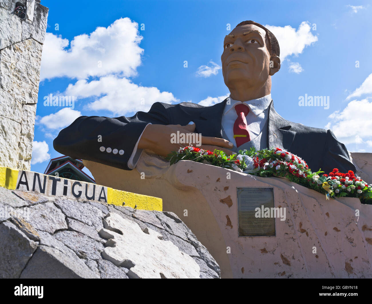 dh St Johns ANTIGUA Karibik Statue von Sir Vere Cornwall Bird erster Premierminister von Antigua Barbuda Stockfoto