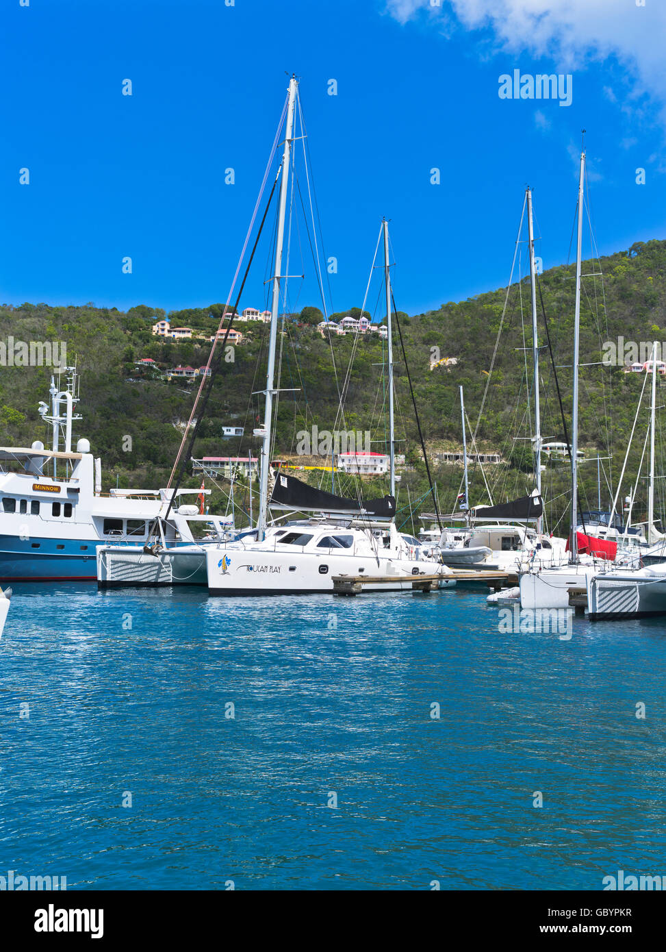 dh Sopers Loch TORTOLA CARIBBEAN Yacht Marina Luxus Katamaran Segelboote Bvi Jungferninseln (GB) Stockfoto