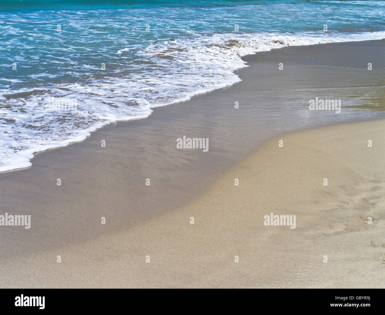 dh Brewers Bay Strand TORTOLA karibische Meer Wellen Ufer Sand Strand Stockfoto
