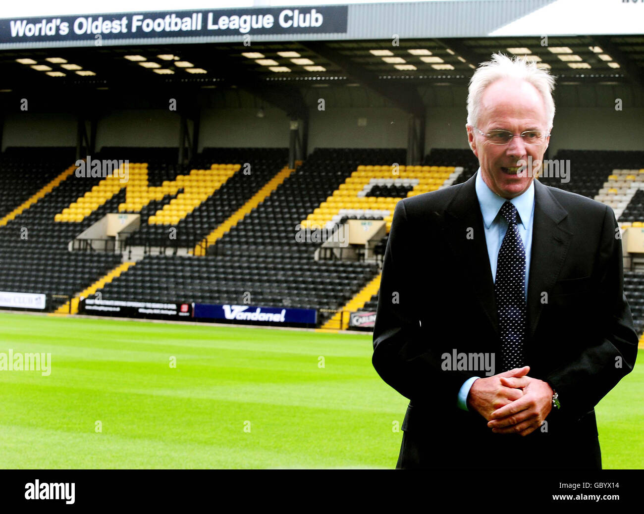 Fußball - Coca-Cola Football League Two - Notts County Pressekonferenz - Sven Goran Eriksson Ankündigung - Meadow Lane. Sven Goran Eriksson wurde während der Pressekonferenz in der Meadow Lane, Nottingham, zum Fußballdirektor von Notts County ernannt. Stockfoto