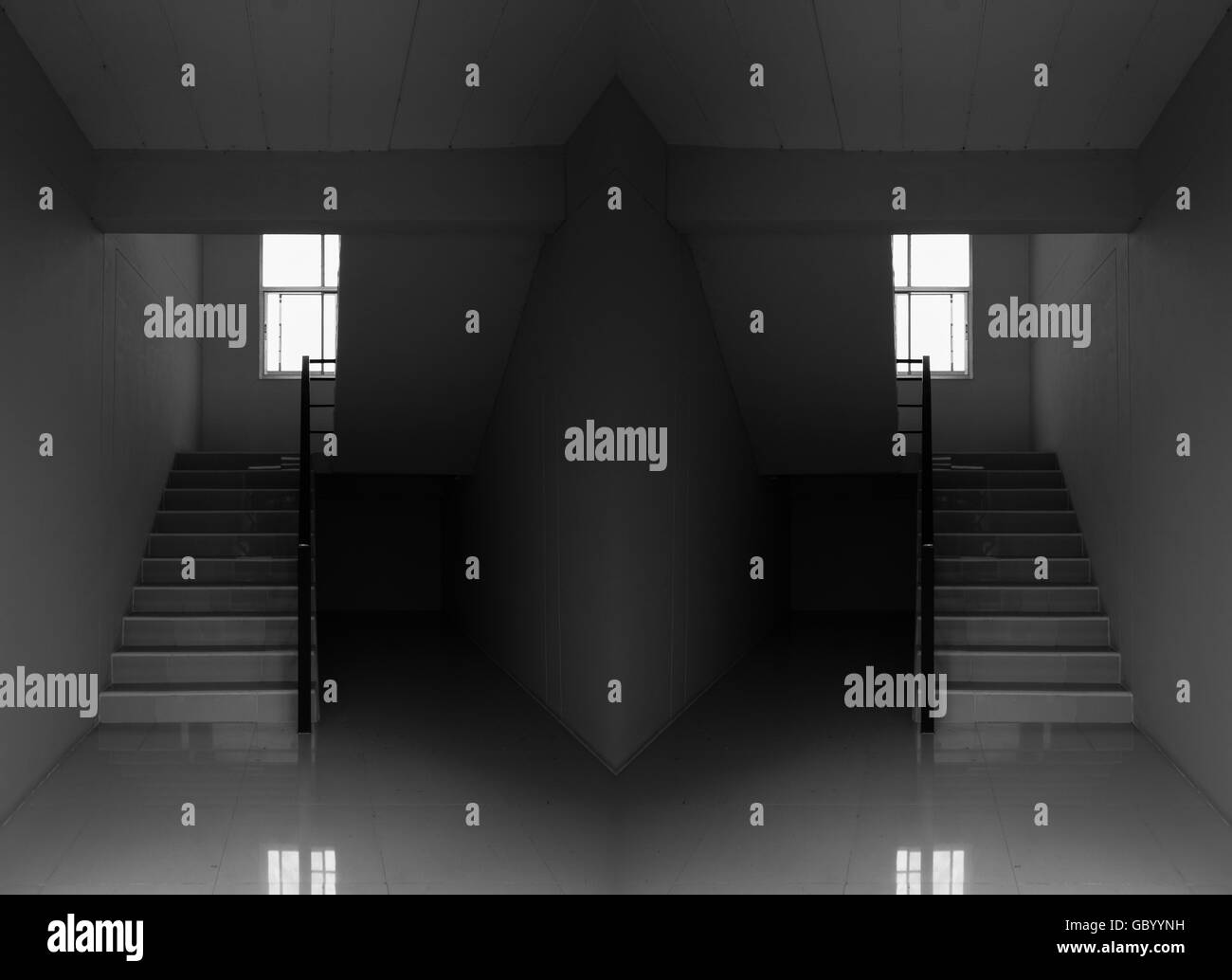 Moderne Farben Architektur der Treppe und Wand Stockfoto