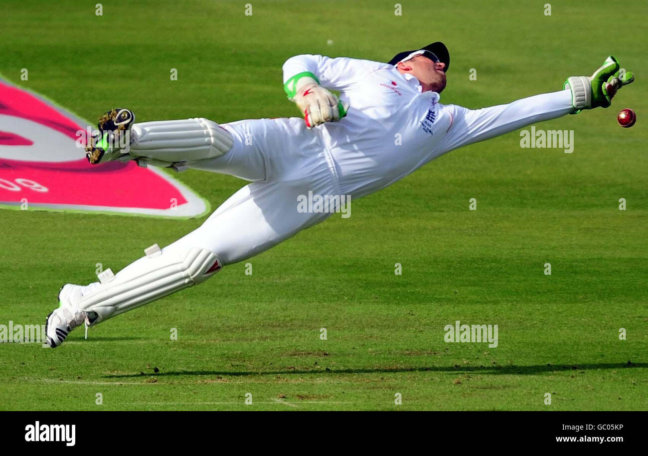 Englands Matt Prior beim dritten Test in Edgbaston, Birmingham. Stockfoto