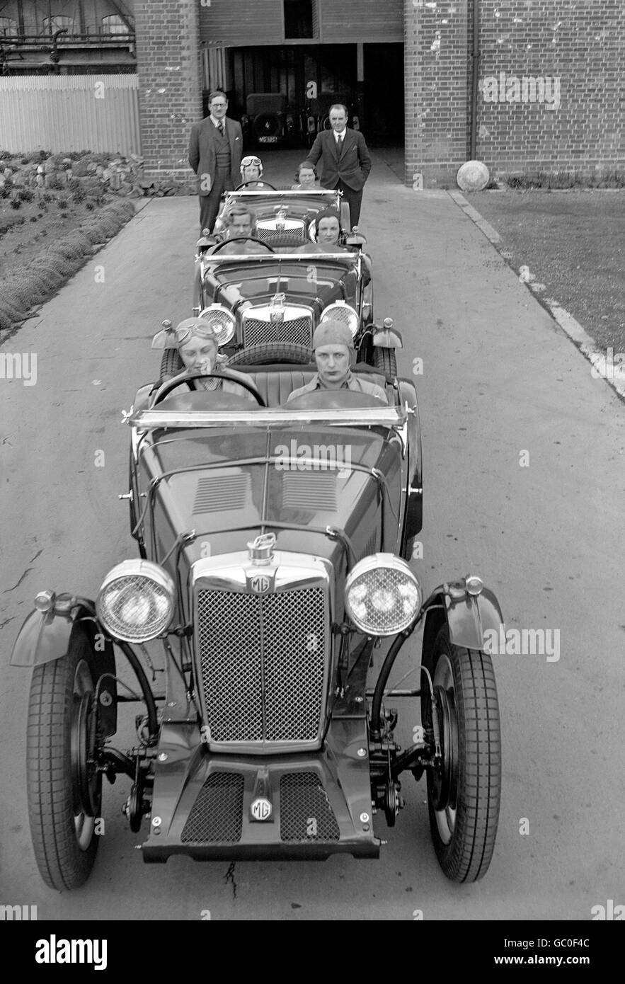 Motorsport - MG Frauen-Team von Le Mans - Brooklands. George Eystons Frauen-Le-Mans-Team von MG in Brooklands. Stockfoto