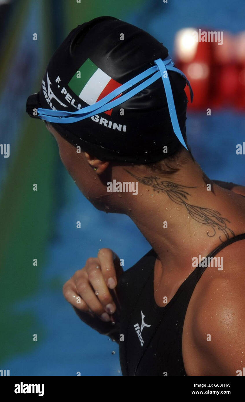 Schwimmen - FINA-Weltmeisterschaft 2009 - Tag neun - Rom. Italienische Weltrekordlerin Federica Pellegrini während der FINA-Weltmeisterschaft im Schwimmen in Rom, Italien. Stockfoto