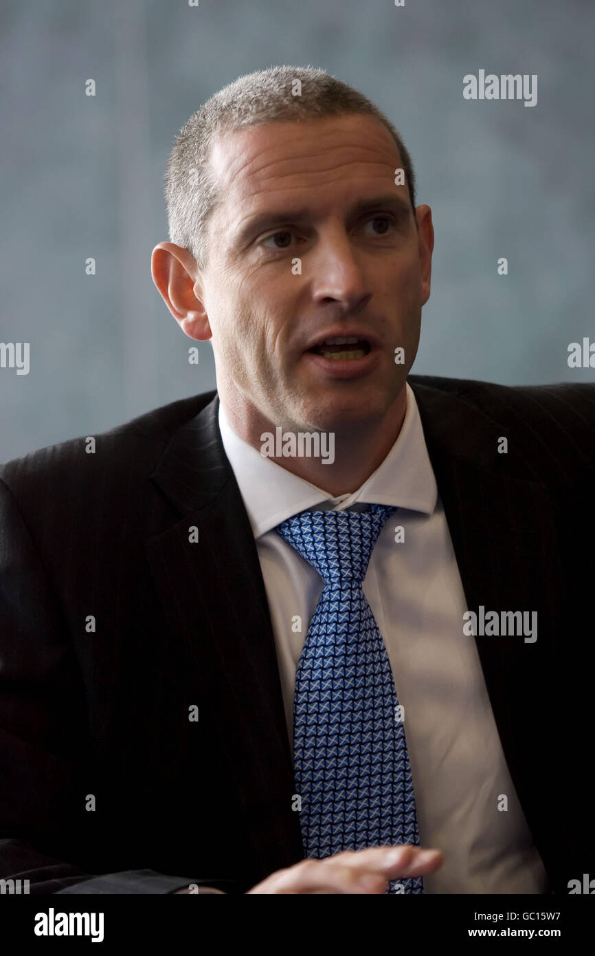 Veranstaltung Stuart Turner aus Schottland während der Pressekonferenz in Murrayfield, Edinburgh. Stockfoto