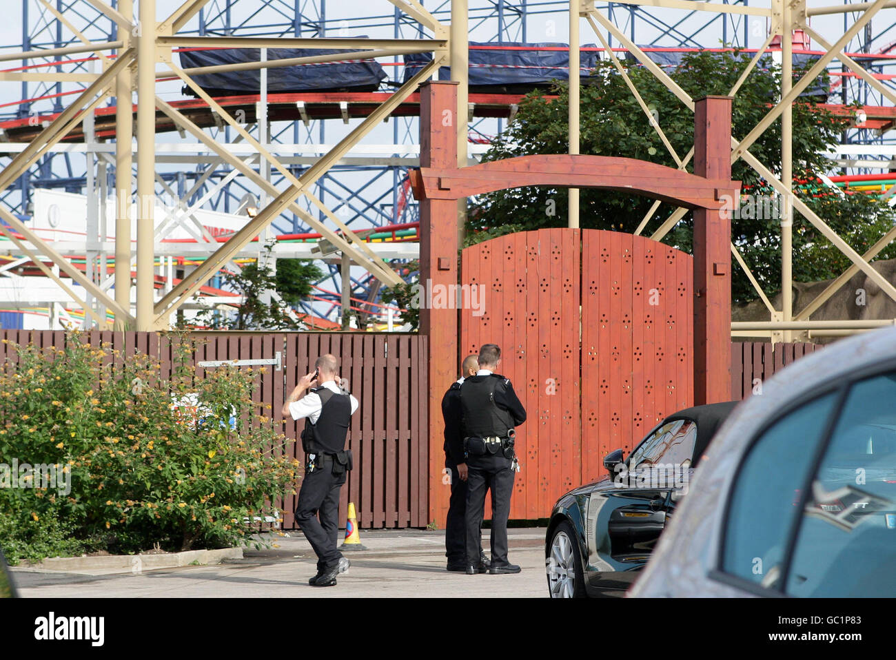 Achterbahn-Unfall Stockfoto