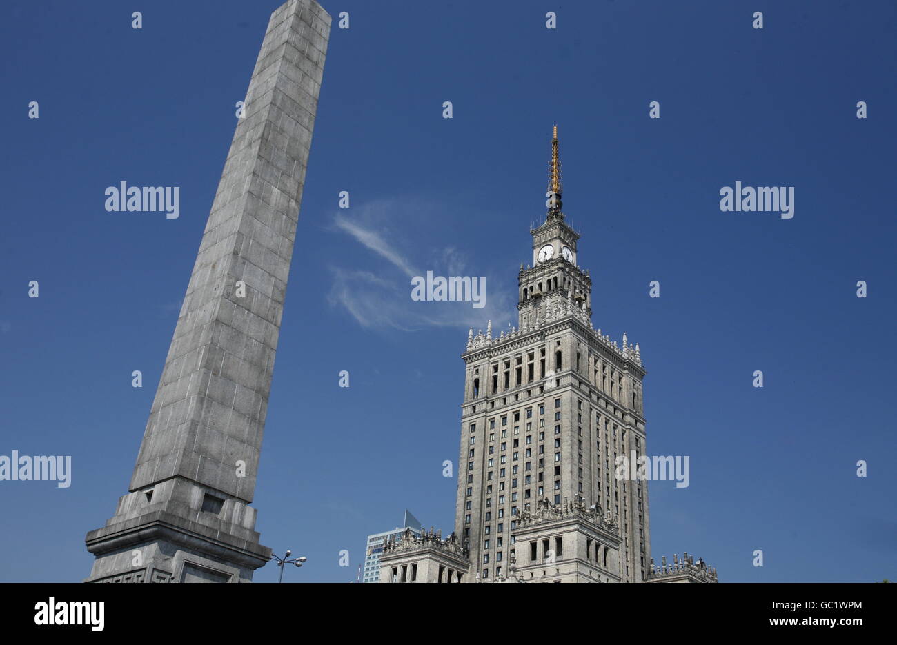 Der Kulturpalast in Warschau in Polen, Ost-Europa. Stockfoto