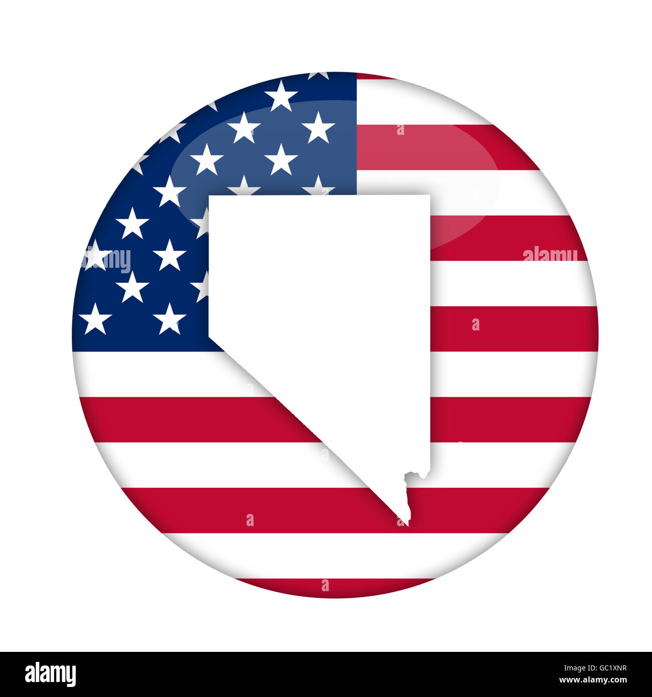 Nevada Staat von Amerika Abzeichen isoliert auf einem weißen Hintergrund. Stockfoto