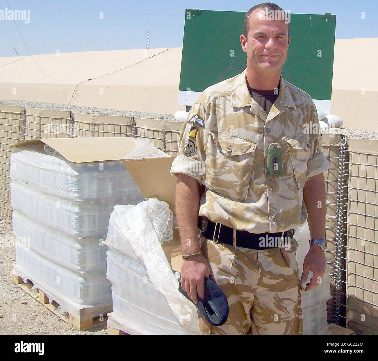 Oberstleutnant Mike Campbell in Afghanistan, wo er die Bedrohung durch die Taliban warnte, blieb konstant. Stockfoto