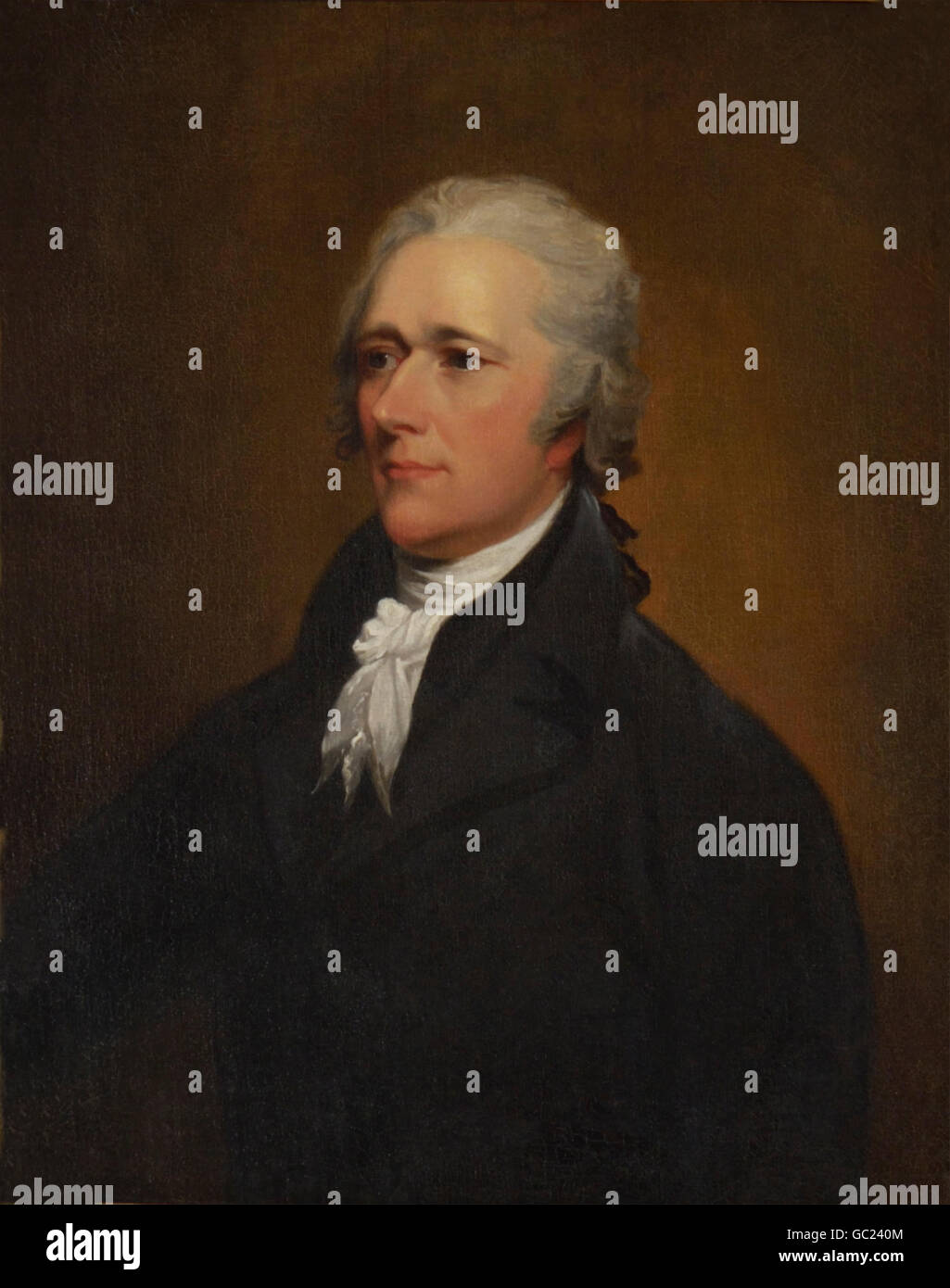 Alexander Hamilton, Öl auf Leinwand Gemälde von John Trumbull, 1805 Stockfoto