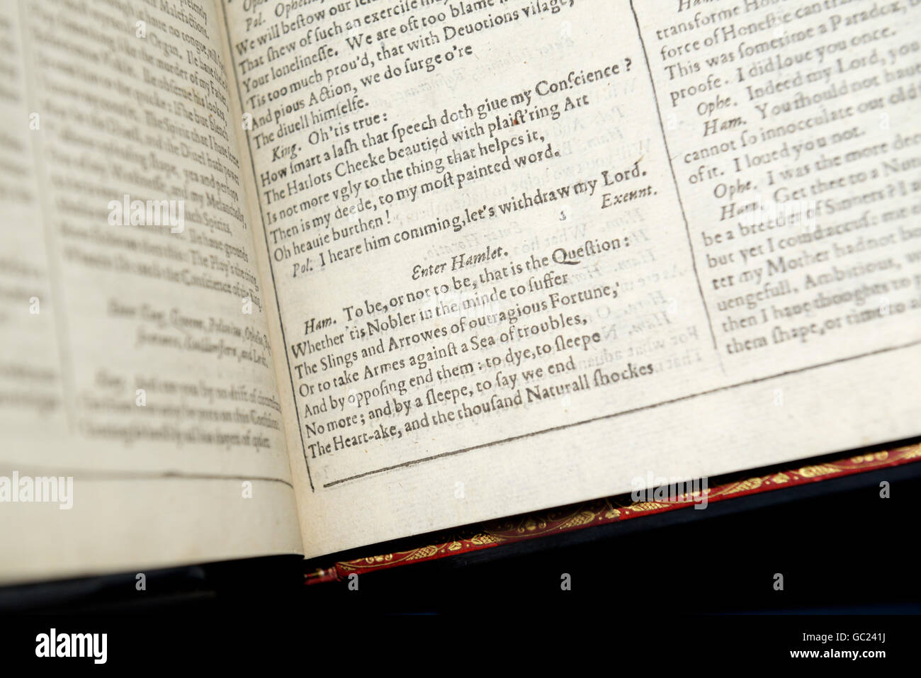 Das erste Folio, Sammlung der Werke Shakespeares 1623, "Sein oder nicht sein" Monolog