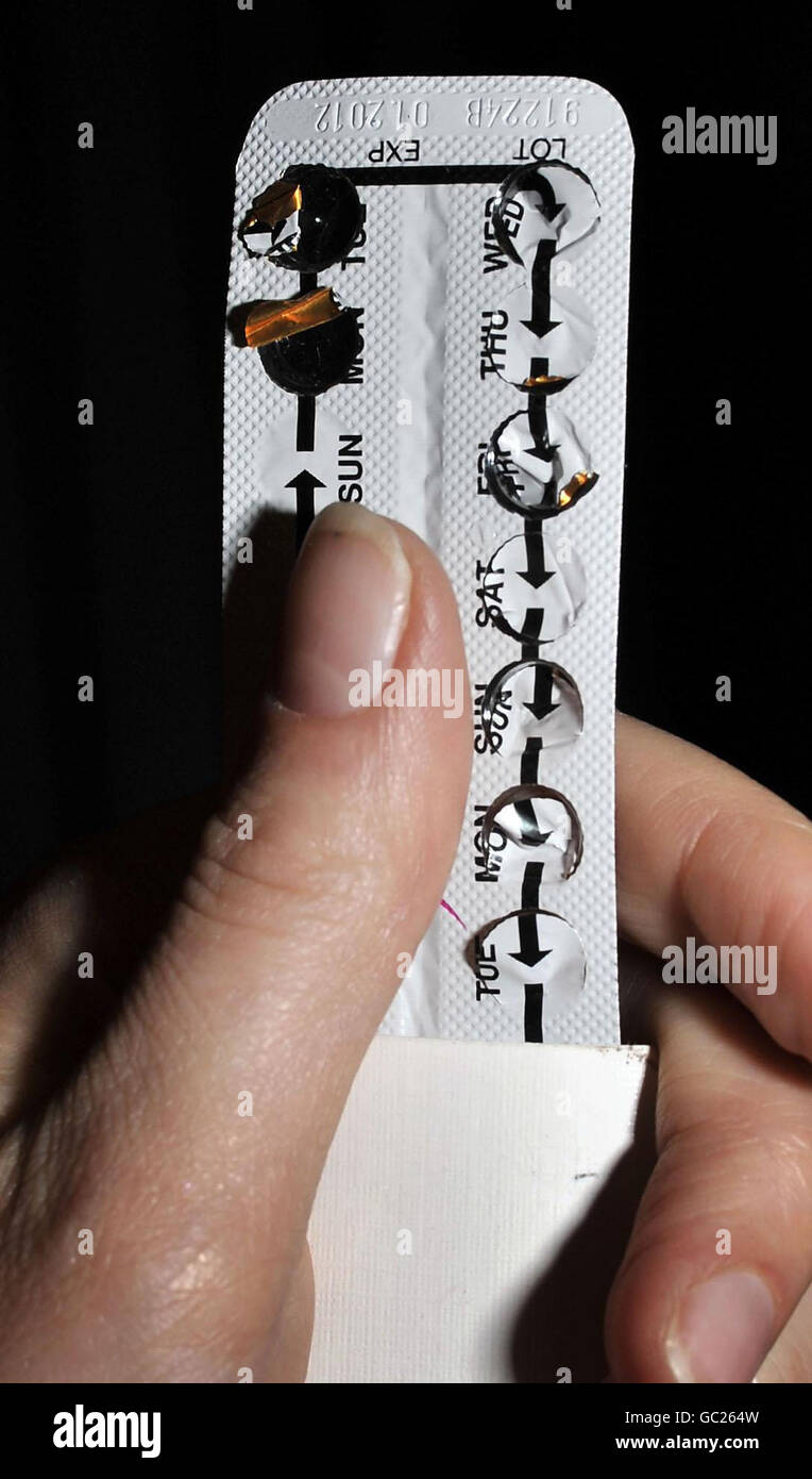 Eine Verhütungsmittel-Pille, wie neue Untersuchungen ergeben, dass zu viele Frauen nicht die sichersten Marken verwenden. Stockfoto