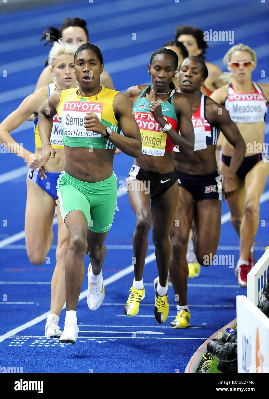 Südafrikas Caster Semenya während der 800 m der Frauen bei den IAAF Weltmeisterschaften im Olympiastadion, Berlin. Stockfoto