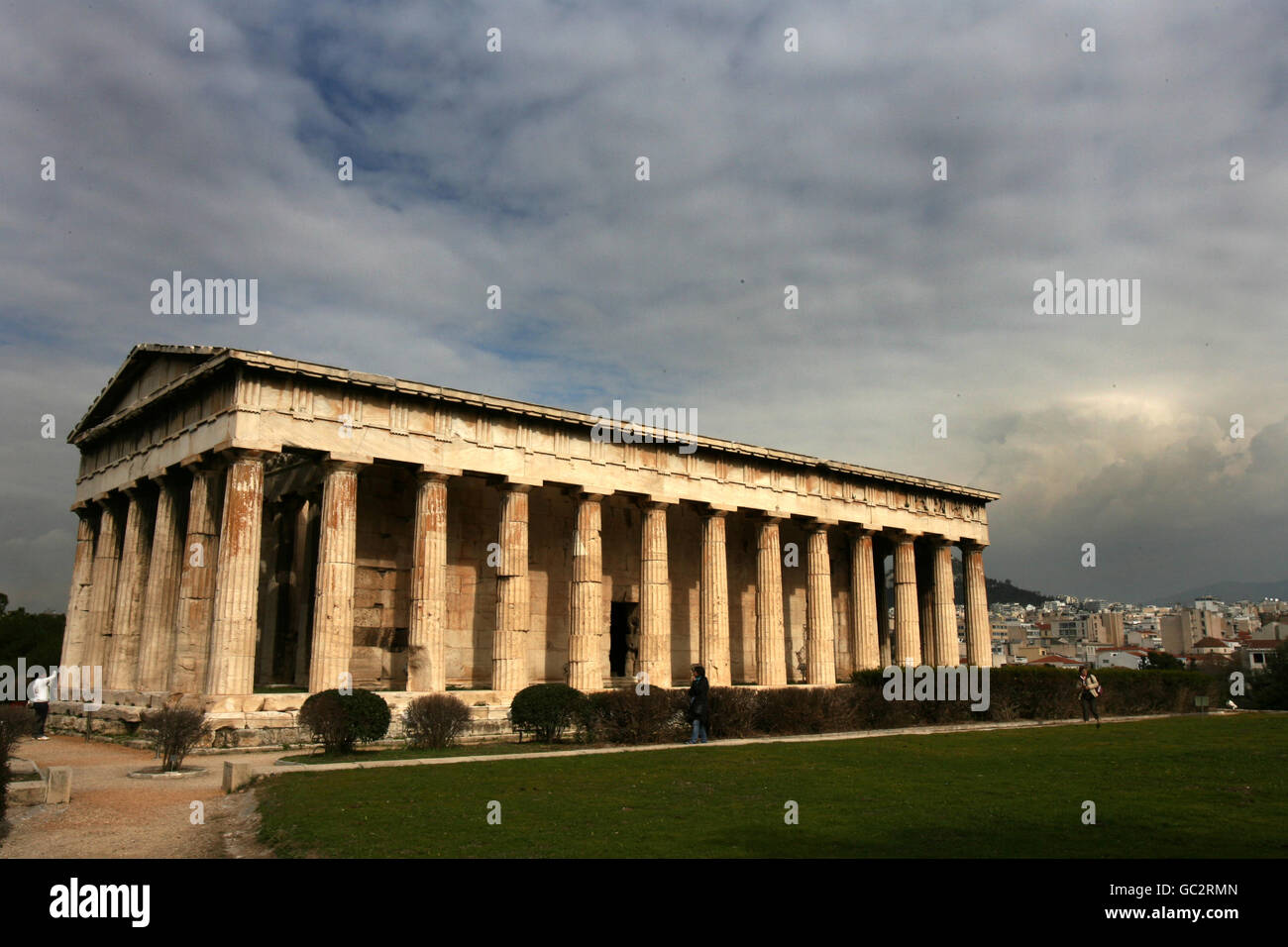 Allgemeine Ansicht des Tempels von Hephaestus oder Theseion in Athen Stockfoto