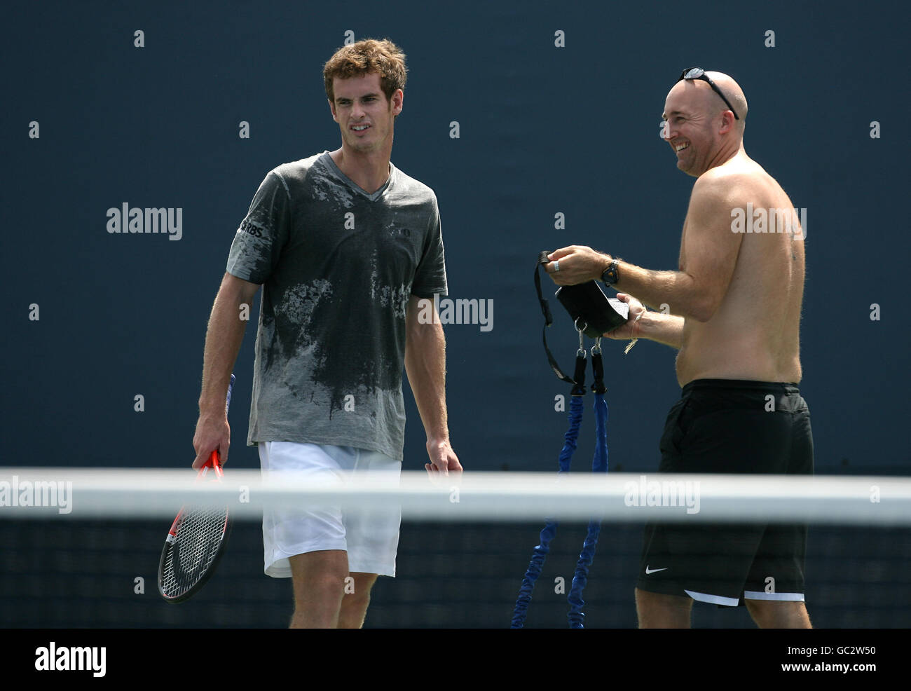 Andy Murray von Great Britains auf den Übungsplätzen in Flushing Wiesen Stockfoto