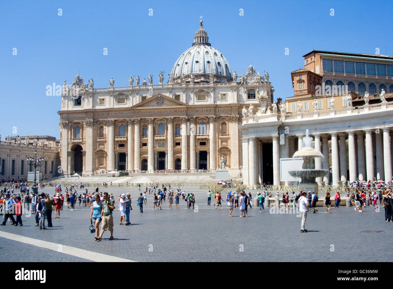 St.-Peter Platzes, Vatikanstadt, Rom Stockfoto