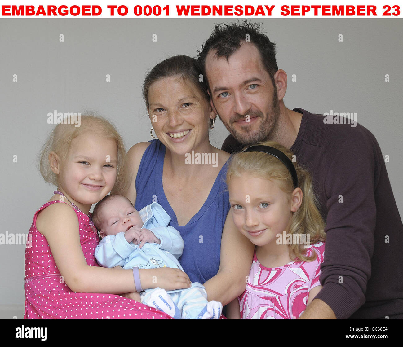 Erstes Baby Great Ormond Street Hospital Stockfoto